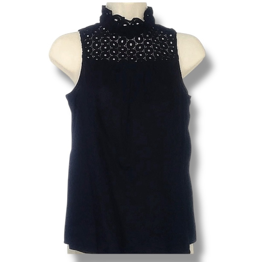 Old Navy Vintage Black Eyelet Embroidery Cotton Top XS
